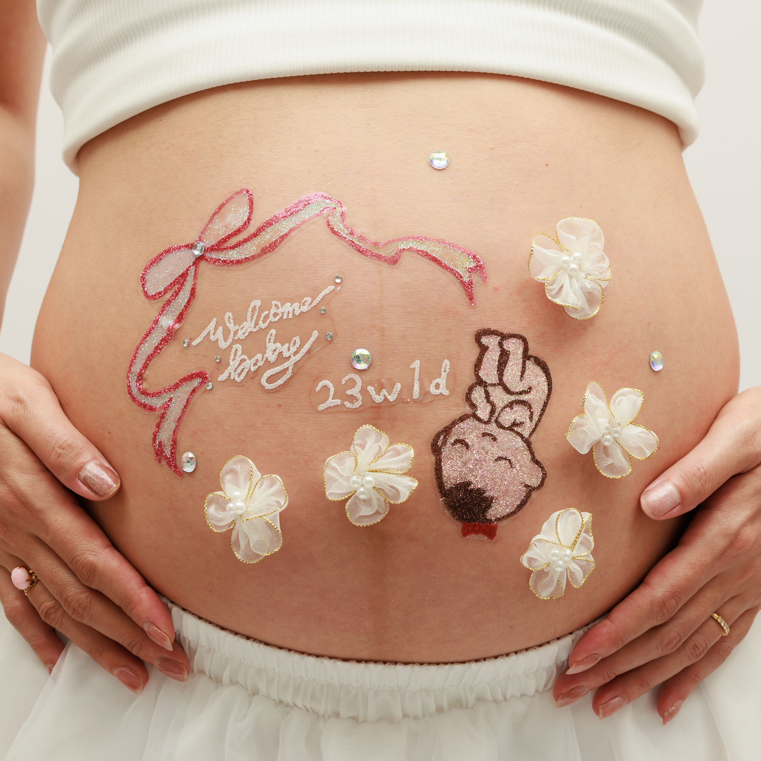 マタニティフォト ボディジュエリー① - 画像 (2)